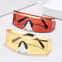 Load image into Gallery viewer, 2023 Windproof Goggle Sunglasses Men Women One Piece Lens Brand Oversized Flat Top Wrap Metal Sun Glasses For Male UV400
