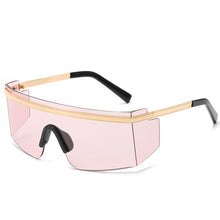 Load image into Gallery viewer, 2023 Windproof Goggle Sunglasses Men Women One Piece Lens Brand Oversized Flat Top Wrap Metal Sun Glasses For Male UV400
