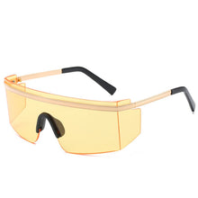 Load image into Gallery viewer, 2023 Windproof Goggle Sunglasses Men Women One Piece Lens Brand Oversized Flat Top Wrap Metal Sun Glasses For Male UV400