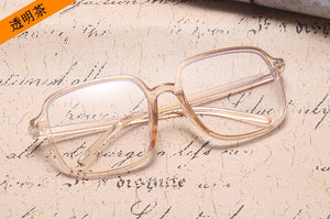 2022 Flat Lens Eyeglasses Frame Blue Light Blocking Glasses Retro Big Frame Computer Game Reading Glasses Slim Face Eyewear