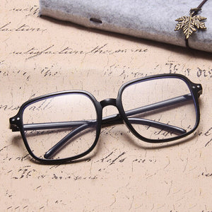 2022 Flat Lens Eyeglasses Frame Blue Light Blocking Glasses Retro Big Frame Computer Game Reading Glasses Slim Face Eyewear