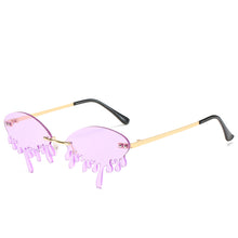 Load image into Gallery viewer, 2023 Funny Tassel Tears Rimless Sunglasses Women Brand Design Metal Frame Clear Lens Retro Eyewear Party Sun Glasses Shades UV