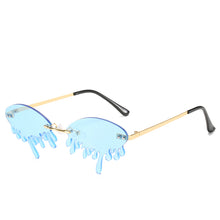Load image into Gallery viewer, 2023 Funny Tassel Tears Rimless Sunglasses Women Brand Design Metal Frame Clear Lens Retro Eyewear Party Sun Glasses Shades UV