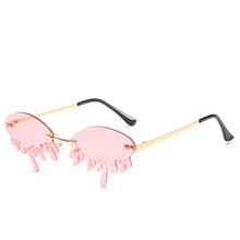 Load image into Gallery viewer, 2023 Funny Tassel Tears Rimless Sunglasses Women Brand Design Metal Frame Clear Lens Retro Eyewear Party Sun Glasses Shades UV