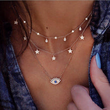 Load image into Gallery viewer, 2020 Gold Long Chain Necklace Chokers For Women Multilayer Geometric Cross Pendant Necklaces Boho Maxi Statement Party Jewelry