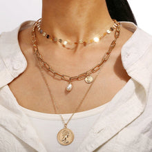 Load image into Gallery viewer, 2020 Gold Long Chain Necklace Chokers For Women Multilayer Geometric Cross Pendant Necklaces Boho Maxi Statement Party Jewelry