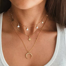 Load image into Gallery viewer, 2020 Gold Long Chain Necklace Chokers For Women Multilayer Geometric Cross Pendant Necklaces Boho Maxi Statement Party Jewelry