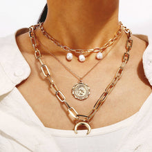 Load image into Gallery viewer, 2020 Gold Long Chain Necklace Chokers For Women Multilayer Geometric Cross Pendant Necklaces Boho Maxi Statement Party Jewelry