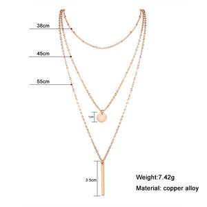 2020 Gold Long Chain Necklace Chokers For Women Multilayer Geometric Cross Pendant Necklaces Boho Maxi Statement Party Jewelry