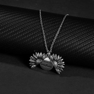 2020 Gold Silver Color Open Locket Necklace Engraved You Are My Sunshine Sunflower Pendant Necklace Unique Party Jewelry Gift