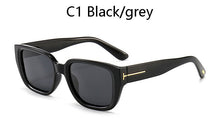 Load image into Gallery viewer, 2023  Tom sunglasses female rectangle transparent frame brand designer retro sunglasses unisex square brown UV400