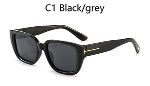 2023  Tom sunglasses female rectangle transparent frame brand designer retro sunglasses unisex square brown UV400