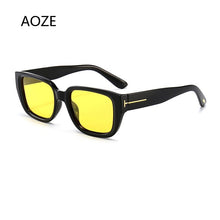 Load image into Gallery viewer, 2023  Tom sunglasses female rectangle transparent frame brand designer retro sunglasses unisex square brown UV400