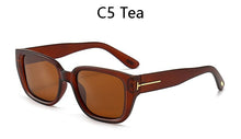 Load image into Gallery viewer, 2023  Tom sunglasses female rectangle transparent frame brand designer retro sunglasses unisex square brown UV400