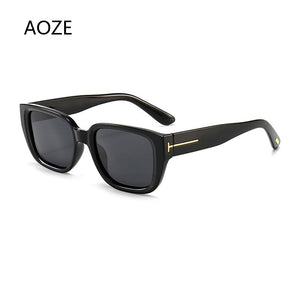 2023  Tom sunglasses female rectangle transparent frame brand designer retro sunglasses unisex square brown UV400