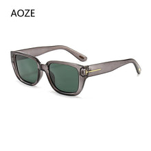 Load image into Gallery viewer, 2023  Tom sunglasses female rectangle transparent frame brand designer retro sunglasses unisex square brown UV400