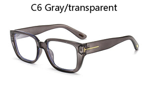 2023  Tom sunglasses female rectangle transparent frame brand designer retro sunglasses unisex square brown UV400