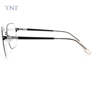 2023 Korea Designer  Alloy Optical Glasses Frame Men Oversize Square Prescription Eyeglasses Metal Myopia Glasses Frame Eyewear