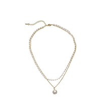 Carica l&#39;immagine nel visualizzatore di Gallery, 2020 Kpop Double layer Chain Gold fashion Choker cute romantic women pearl pendant necklace girl jewelry Collar