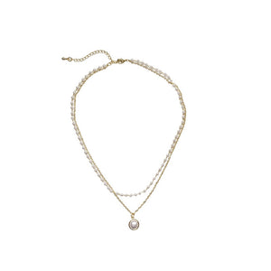 2020 Kpop Double layer Chain Gold fashion Choker cute romantic women pearl pendant necklace girl jewelry Collar