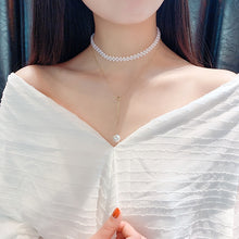 Carica l&#39;immagine nel visualizzatore di Gallery, 2020 Kpop Double layer Chain Gold fashion Choker cute romantic women pearl pendant necklace girl jewelry Collar