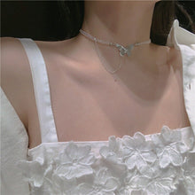 Carica l&#39;immagine nel visualizzatore di Gallery, 2020 Kpop Double layer Chain Gold fashion Choker cute romantic women pearl pendant necklace girl jewelry Collar