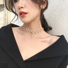 Carica l&#39;immagine nel visualizzatore di Gallery, 2020 Kpop Double layer Chain Gold fashion Choker cute romantic women pearl pendant necklace girl jewelry Collar
