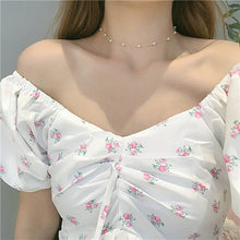 Carica l&#39;immagine nel visualizzatore di Gallery, 2020 Kpop Double layer Chain Gold fashion Choker cute romantic women pearl pendant necklace girl jewelry Collar