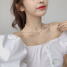Carica l&#39;immagine nel visualizzatore di Gallery, 2020 Kpop Double layer Chain Gold fashion Choker cute romantic women pearl pendant necklace girl jewelry Collar