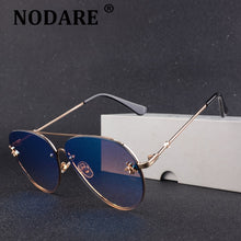 Load image into Gallery viewer, 2022  Brand Designer Female Rimless Sunglasses AViation Women Sun Glasses Gradient Shades Little bee Lens Ladies UV400 ray