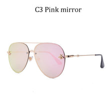 Load image into Gallery viewer, 2022  Brand Designer Female Rimless Sunglasses AViation Women Sun Glasses Gradient Shades Little bee Lens Ladies UV400 ray