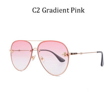 Load image into Gallery viewer, 2022  Brand Designer Female Rimless Sunglasses AViation Women Sun Glasses Gradient Shades Little bee Lens Ladies UV400 ray