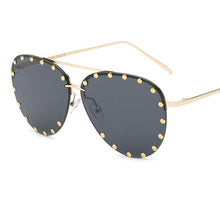 Load image into Gallery viewer, 2023  Brand Oval Women Sunglasses Crystal Rivet Designer Ladies  Frameless Sun Glasses Classic Designer Shade UV400