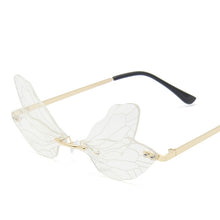 Load image into Gallery viewer, 2022 Luxury Fashion Dragonfly Sunglasses Women Rimless Wave Sun Glasses Metal Shades For Vintage Women Mirror Eyewear UV400