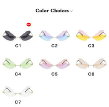 Load image into Gallery viewer, 2022 Luxury Fashion Dragonfly Sunglasses Women Rimless Wave Sun Glasses Metal Shades For Vintage Women Mirror Eyewear UV400