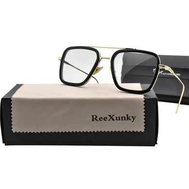 2022 Luxury Steampunk Square Sunglasses Men Tony Stark Iron Man Sun Glasses Vintage Metal Frame Shades Eyeglasses UV400