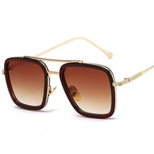 Load image into Gallery viewer, 2022 Luxury Steampunk Square Sunglasses Men Tony Stark Iron Man Sun Glasses Vintage Metal Frame Shades Eyeglasses UV400