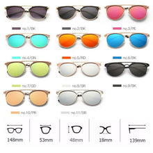 Load image into Gallery viewer, 2023 Mirror Rose Gold cat eye Sunglasses Women Round  Brand Female Sun Glasses Women rave retro Star Style Shades