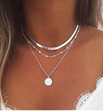 Carica l&#39;immagine nel visualizzatore di Gallery, 2020 NEW Lotus Necklaces Multi Layer Girl Silver Color bar Bohemia Alloy Necklace Multilayer Chain Women Collares Collier femme