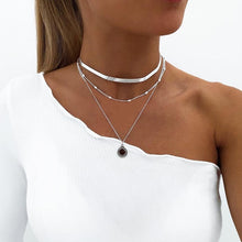 Carica l&#39;immagine nel visualizzatore di Gallery, 2020 NEW Lotus Necklaces Multi Layer Girl Silver Color bar Bohemia Alloy Necklace Multilayer Chain Women Collares Collier femme