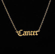 Carica l&#39;immagine nel visualizzatore di Gallery, 2020 New Constellation Zodiac Necklaces Jewelry for Women Antique Style Designed Letter Taurus Aries Necklaces Collier