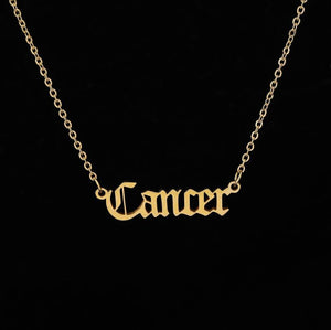 2020 New Constellation Zodiac Necklaces Jewelry for Women Antique Style Designed Letter Taurus Aries Necklaces Collier