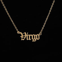 Carica l&#39;immagine nel visualizzatore di Gallery, 2020 New Constellation Zodiac Necklaces Jewelry for Women Antique Style Designed Letter Taurus Aries Necklaces Collier