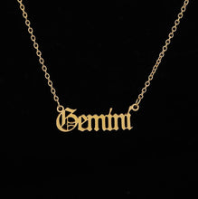 Carica l&#39;immagine nel visualizzatore di Gallery, 2020 New Constellation Zodiac Necklaces Jewelry for Women Antique Style Designed Letter Taurus Aries Necklaces Collier