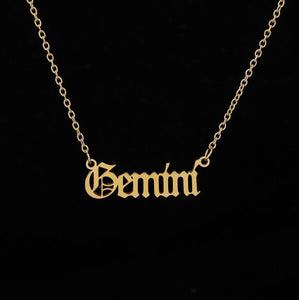 2020 New Constellation Zodiac Necklaces Jewelry for Women Antique Style Designed Letter Taurus Aries Necklaces Collier