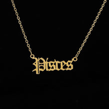 Carica l&#39;immagine nel visualizzatore di Gallery, 2020 New Constellation Zodiac Necklaces Jewelry for Women Antique Style Designed Letter Taurus Aries Necklaces Collier
