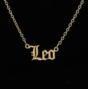 2020 New Constellation Zodiac Necklaces Jewelry for Women Antique Style Designed Letter Taurus Aries Necklaces Collier