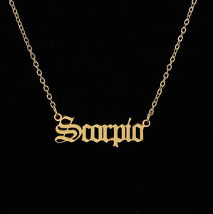 2020 New Constellation Zodiac Necklaces Jewelry for Women Antique Style Designed Letter Taurus Aries Necklaces Collier