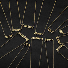 Carica l&#39;immagine nel visualizzatore di Gallery, 2020 New Constellation Zodiac Necklaces Jewelry for Women Antique Style Designed Letter Taurus Aries Necklaces Collier