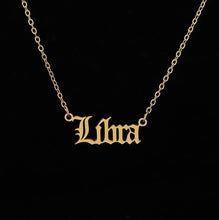 Carica l&#39;immagine nel visualizzatore di Gallery, 2020 New Constellation Zodiac Necklaces Jewelry for Women Antique Style Designed Letter Taurus Aries Necklaces Collier